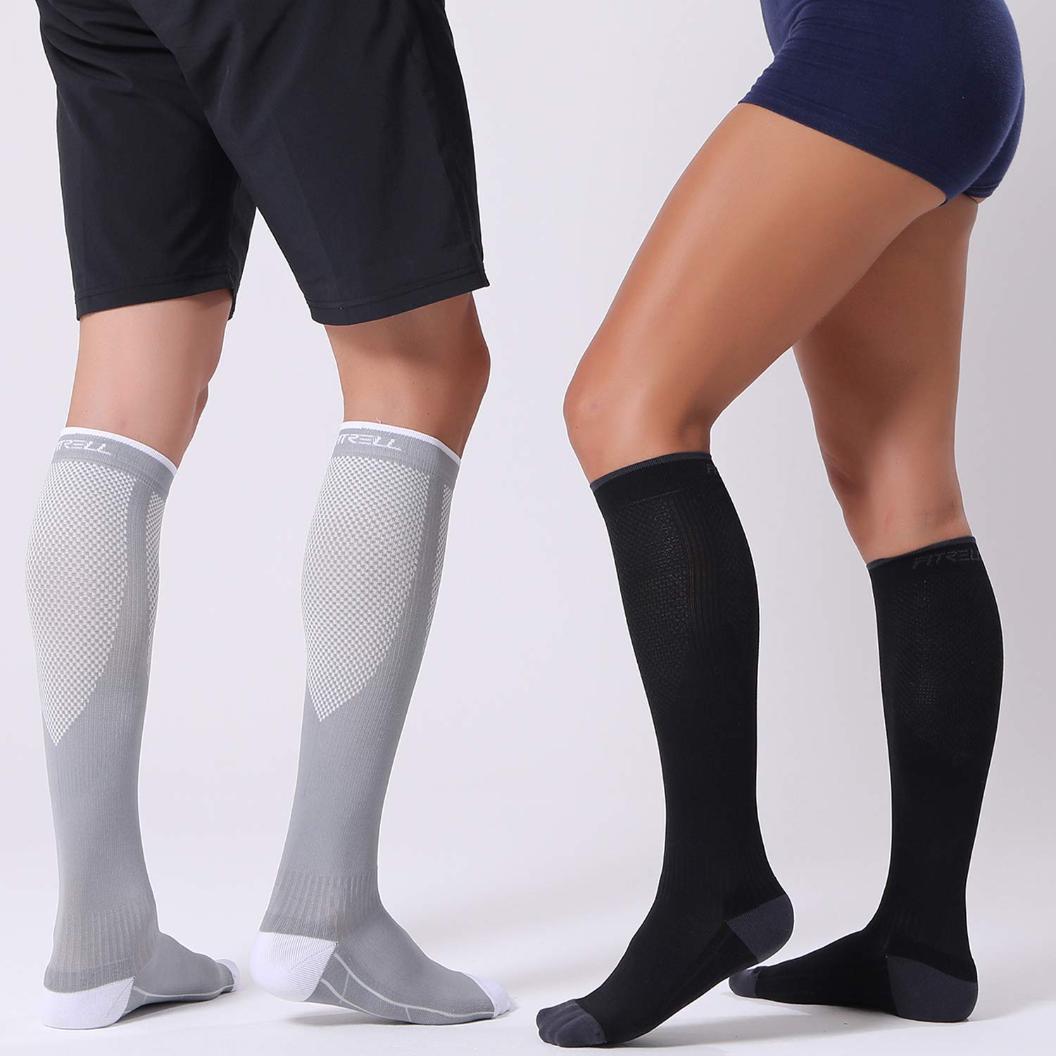 Detalle de FITRELL Eu-fiwydcu001-s/M Knee-High Compression Socks, 20–30 mmHg, Black