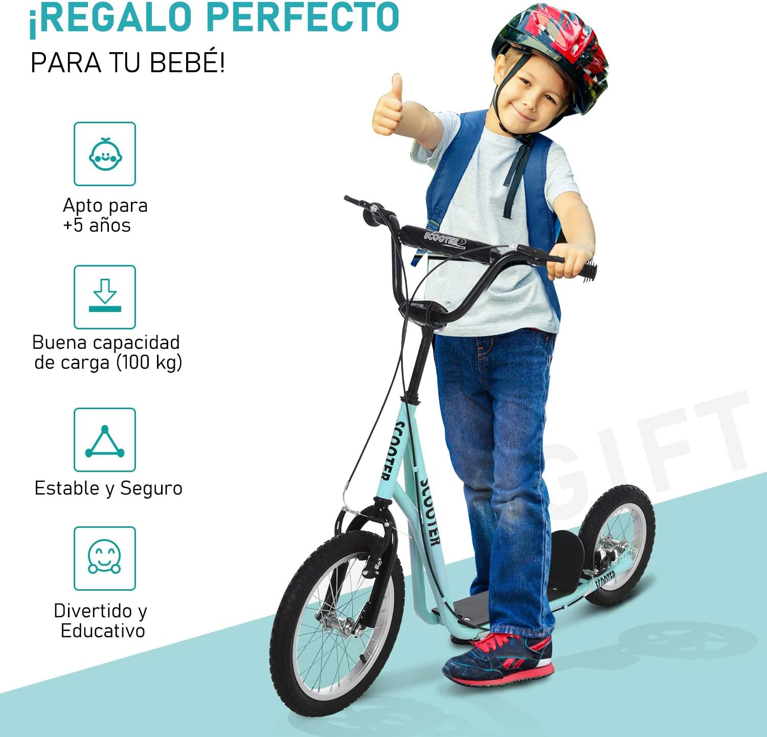 Detalle de HOMCOM Scooter Patinete para Niños 100 kg