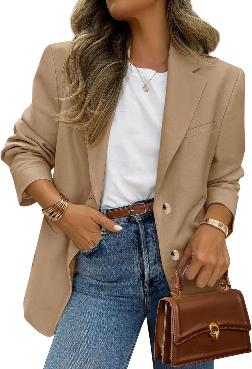 Thumbnail 6 de PRETTYGARDEN 2026 Women’s Business Casual Blazer Jacket (Notch Lapel, Open Front, Pockets)