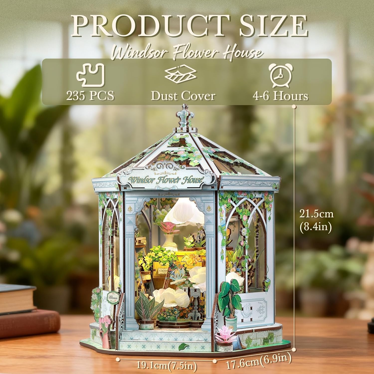 Thumbnail 2 de Cutefun DIY Miniature House Windsor Flower House: casa delle bambole in legno con luci LED
