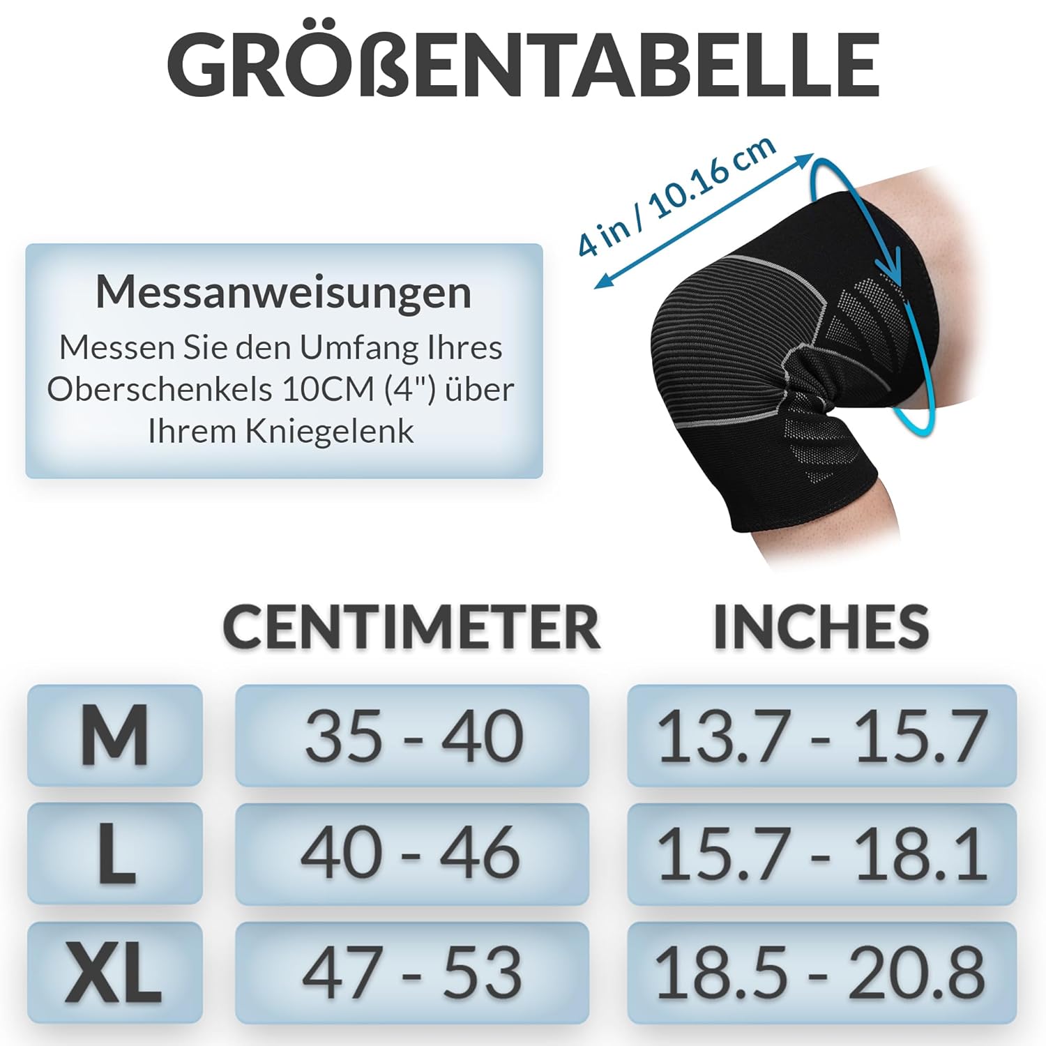 Thumbnail 2 de 360 RELIEF Kniebandage – 2 Stück, Kniestütze für Sport, Gym, Joggen, Kraftsport – Unisex Schwarz/Weiß