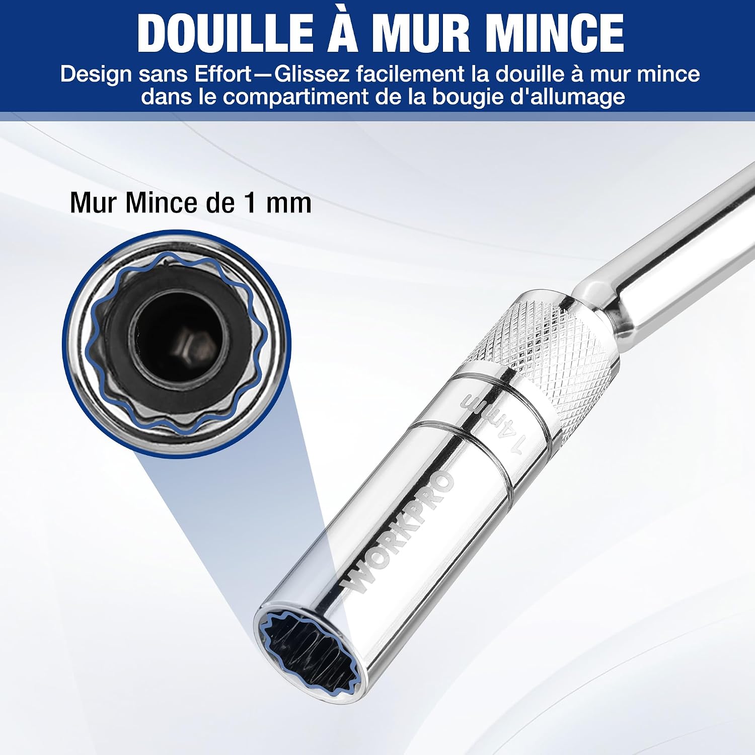 Thumbnail 5 de WORKPRO Douille bougie 14 mm 300 mm