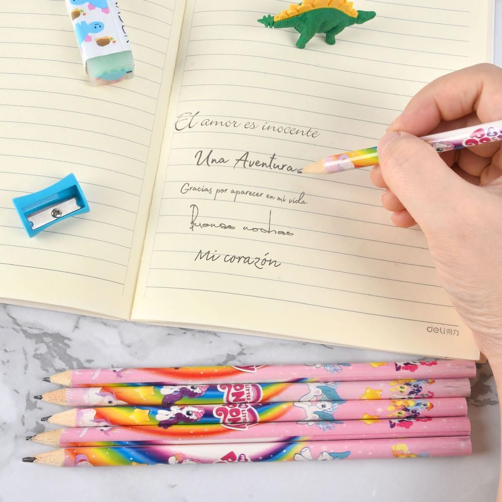 Thumbnail 2 de Vicloon Boîte de crayons papier 12 pièces HB en bois (motifs poney licorne) pour enfants