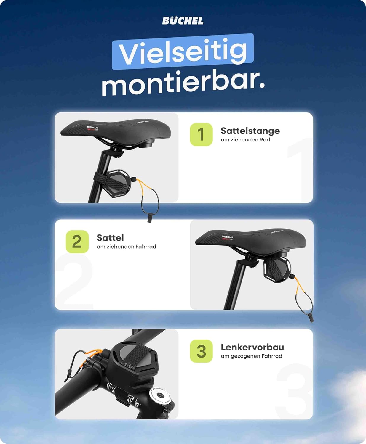 Thumbnail 5 de Büchel Fahrrad-Abschleppseil bis 120 kg, 2,20 m für Kinderfahrräder mit Pull-Tab