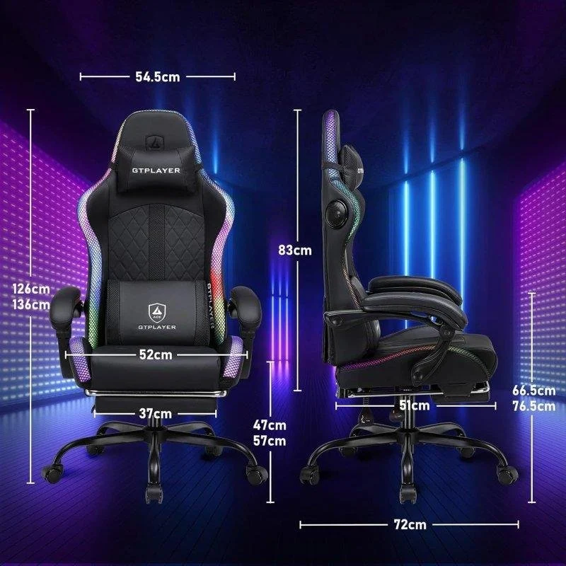 Thumbnail 3 de Silla Gaming GTPLAYER Musical con Altavoces, Luz LED, Reposapiés y Masaje USB