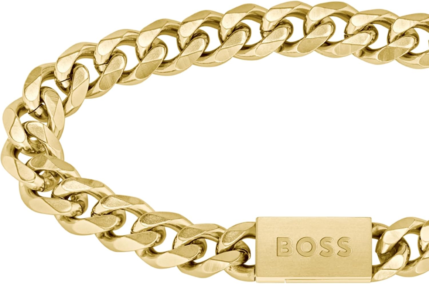 Detalle 2 de BOSS Jewelry Gliederarmband Herren CHAIN FOR HIM – Edelstahl, IP-Gold/ Silber, Innenumfang 19 cm