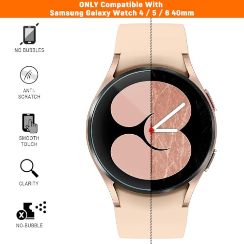 Detalle de SPGUARD 4-Stück Schutzfolie 40 mm für Samsung Galaxy Watch 7/8/FE/6/5/4 – Panzerglas Displayschutz