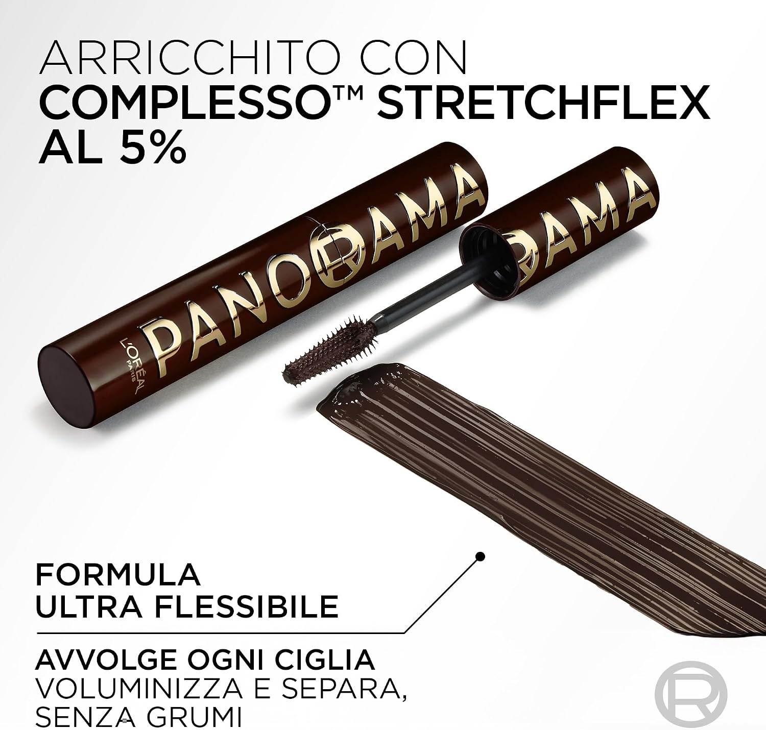 Detalle de L'Oréal Paris Panorama Chromatic Brun Leather – Mascara Volume Million con effetto panoramico fino a 24h