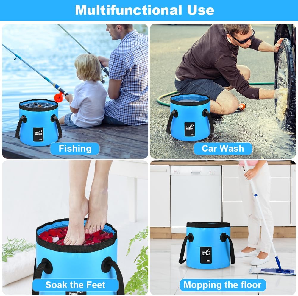 Thumbnail 6 de Seau pliable flintronic 10L / 12L / 20L pour pêche, randonnée, nautisme et jardinage