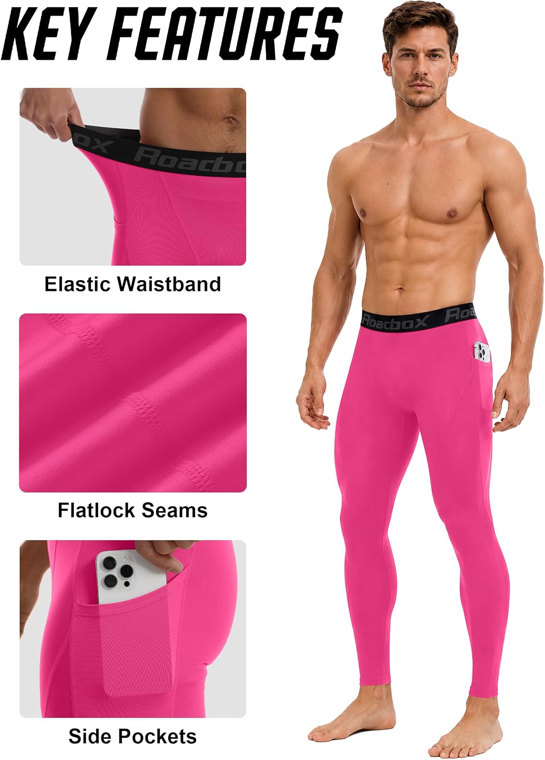 Thumbnail 4 de Roadbox Men's Compression Pants with Side Pockets