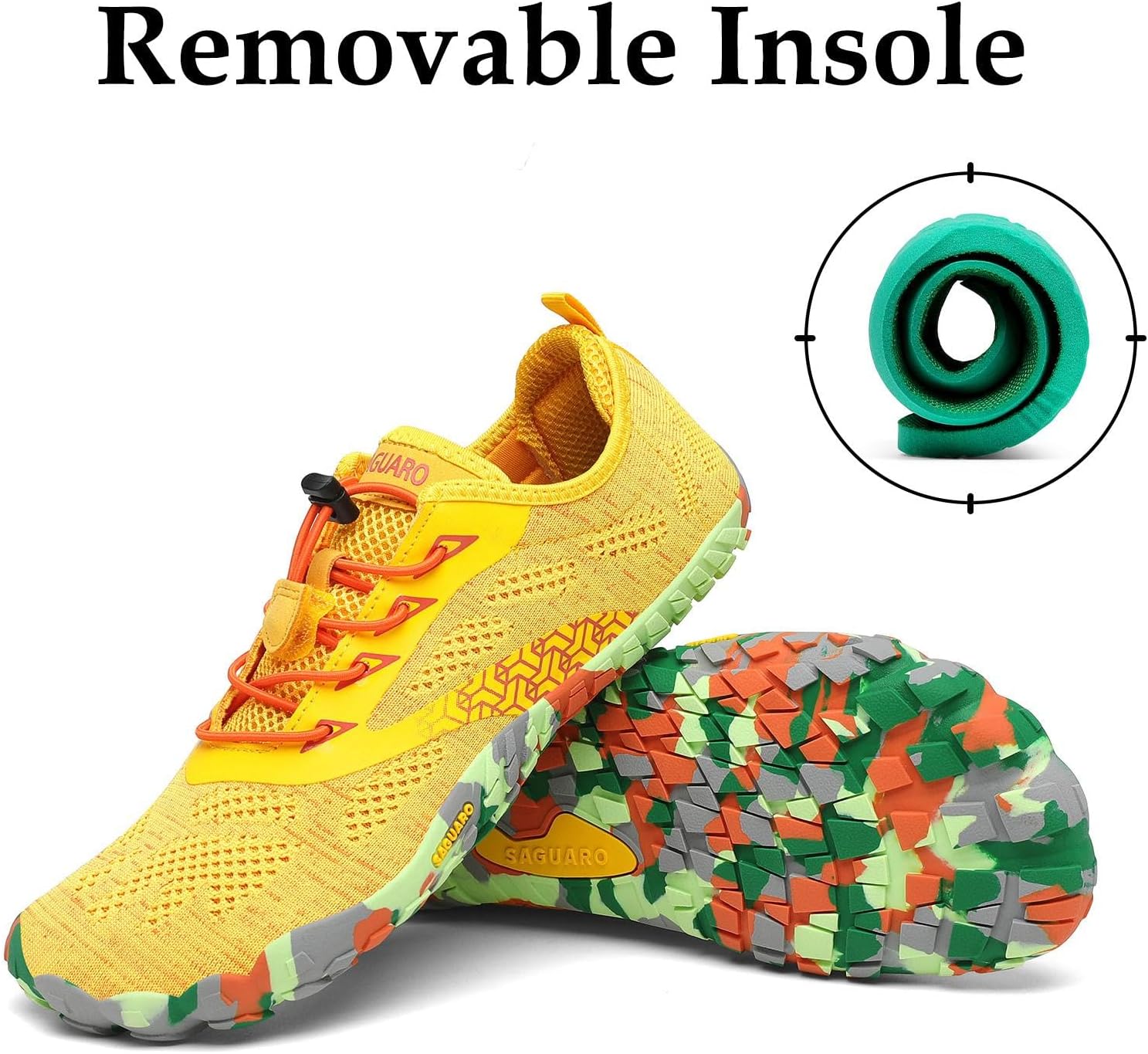 Thumbnail 6 de SAGUARO Zapatillas Barefoot para Hombre/Mujer - Minimalistas, Zero Drop, Antideslizantes (Amarillo, 38 EU)