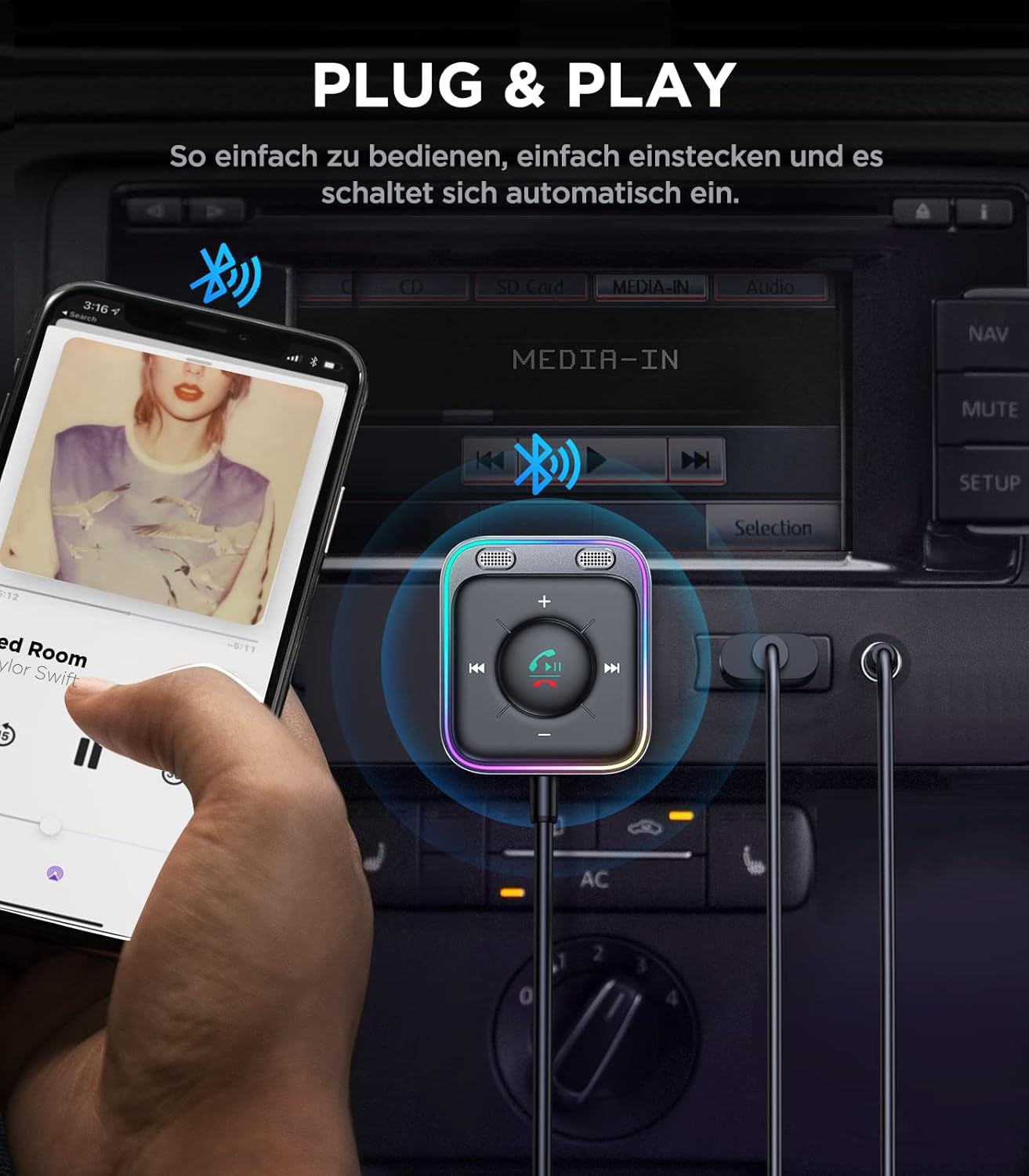 Thumbnail 2 de JOYROOM 2025 Aux Bluetooth Adapter Auto – Bluetooth 5.4