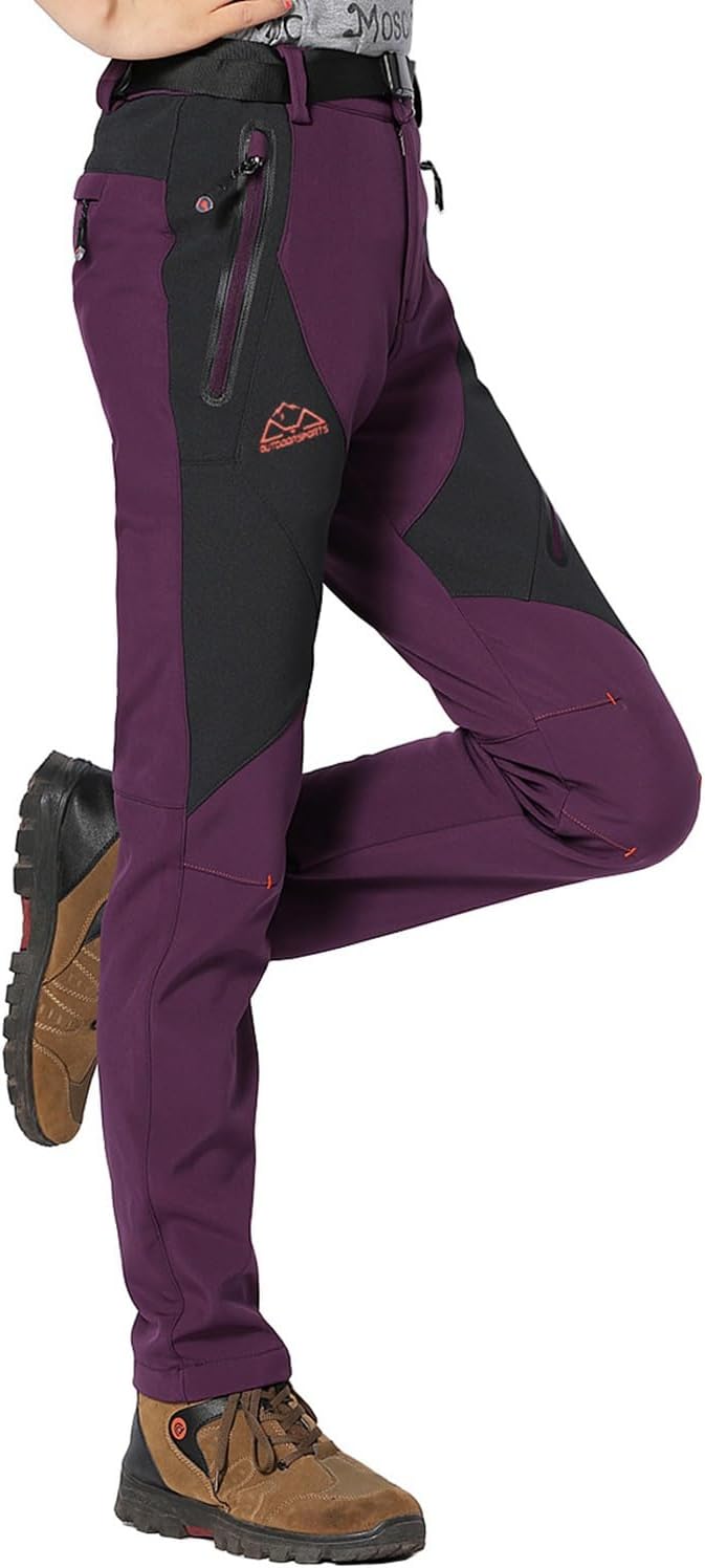 Detalle de Rdruko Women's Waterproof Windproof Fleece-Lined Hiking and Ski Pants