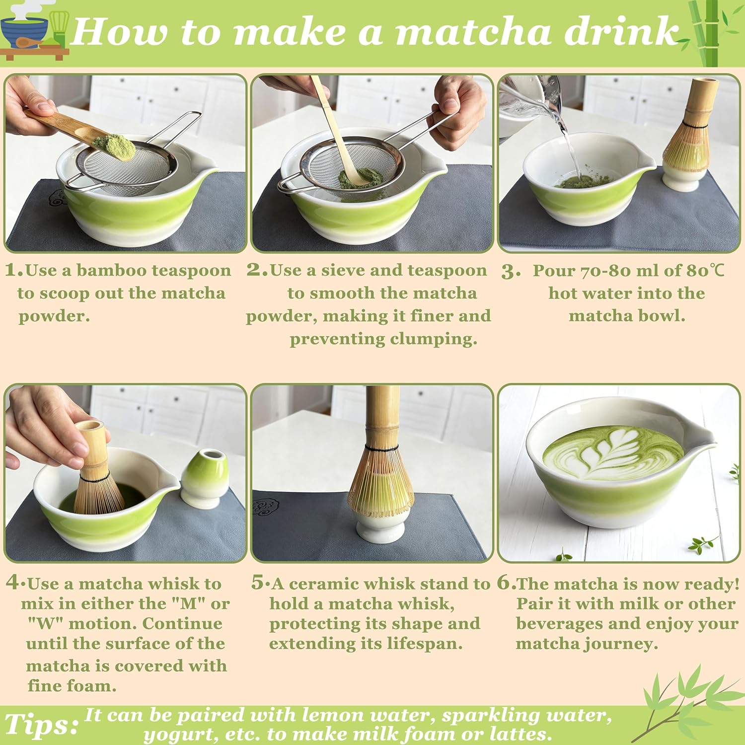 Thumbnail 2 de LSHYSMA 8 Pcs Matcha Whisk Set — Ceramics, Bamboo Tools and Accessories for Complete Matcha Ritual