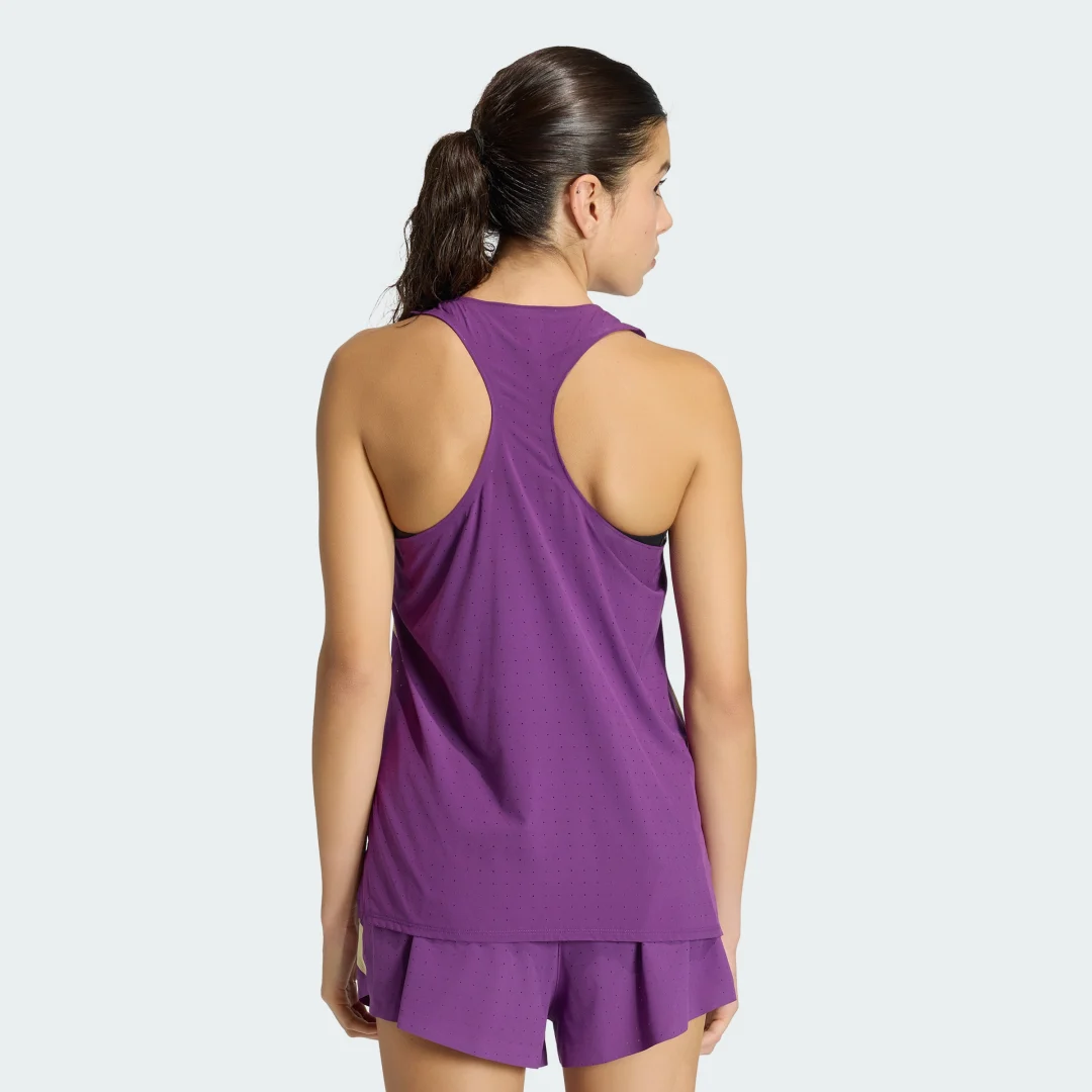 Detalle 2 de Camiseta sin mangas Adizero Road to Records de Adidas — violeta