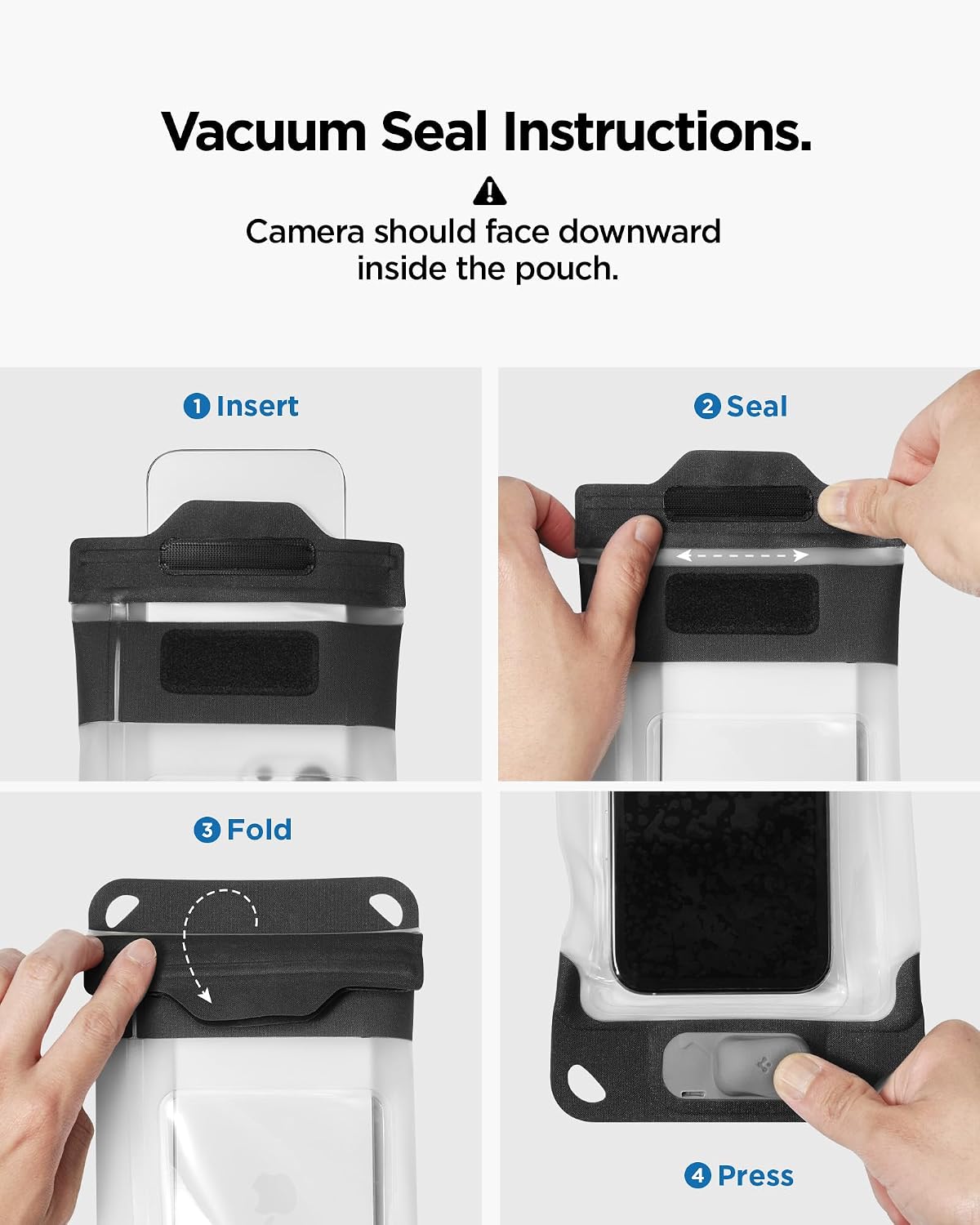 Thumbnail 6 de Spigen Pochette Étanche étanchéité par vide (IP68) pour iPhone/Android jusqu’à 7 pouces – Gris Foncé