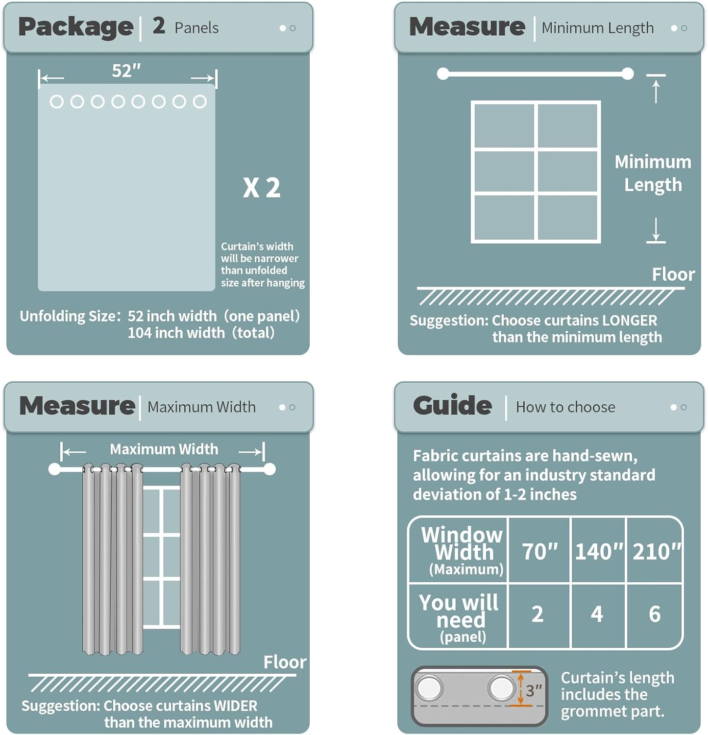 Thumbnail 6 de BGment Linen Curtains 52 x 95 Inch