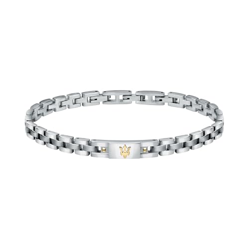Detalle de Maserati JEWELS Bracciale Uomo in Acciaio Placcato Oro JM420ATH05
