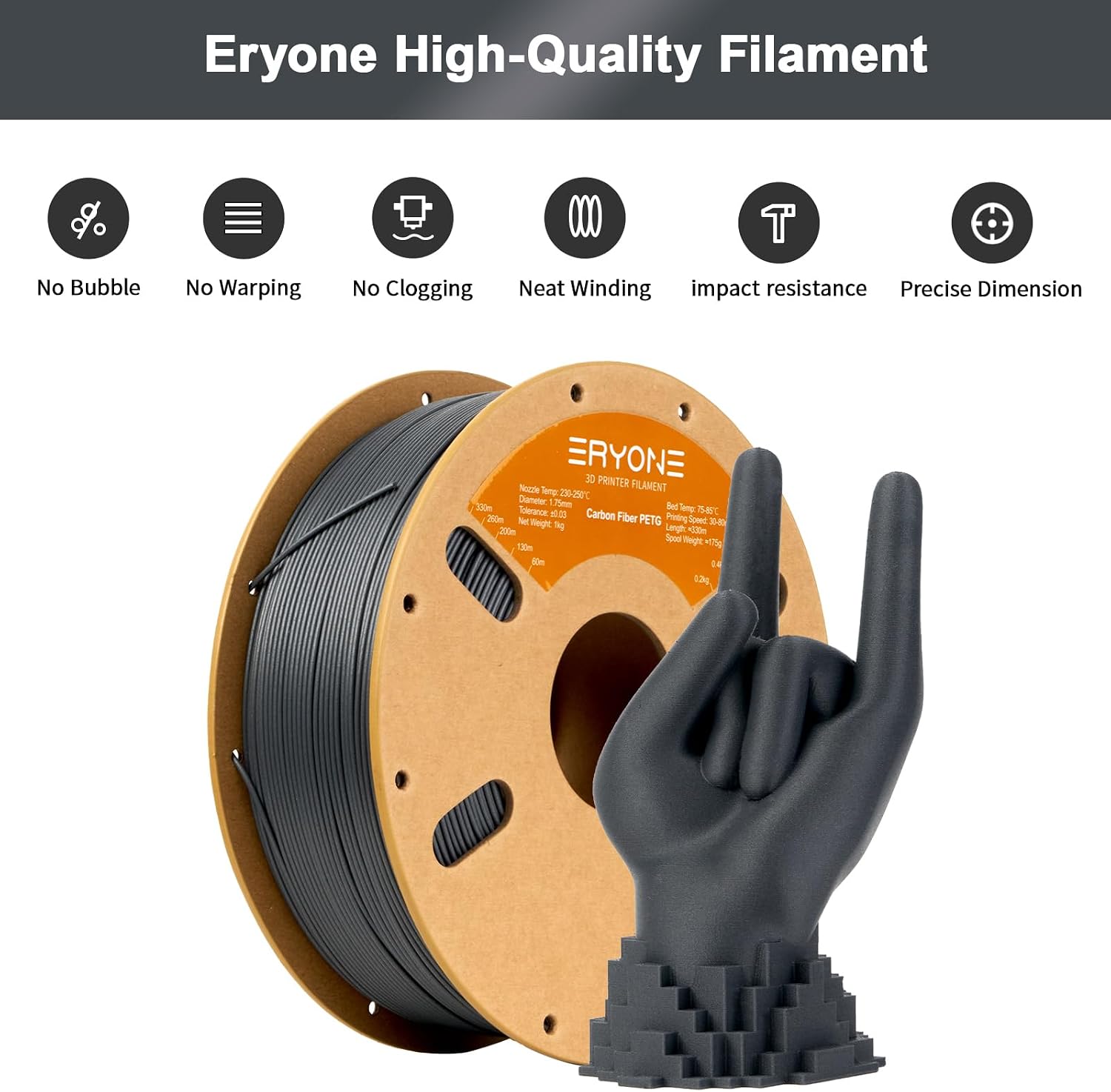 Detalle de ERYONE PETG Carbon Fiber Filament 1kg