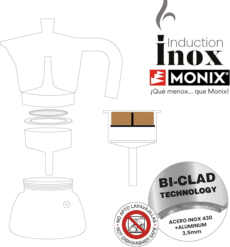 Thumbnail 4 de Monix Induction Inox Cafetera italiana 9 tazas