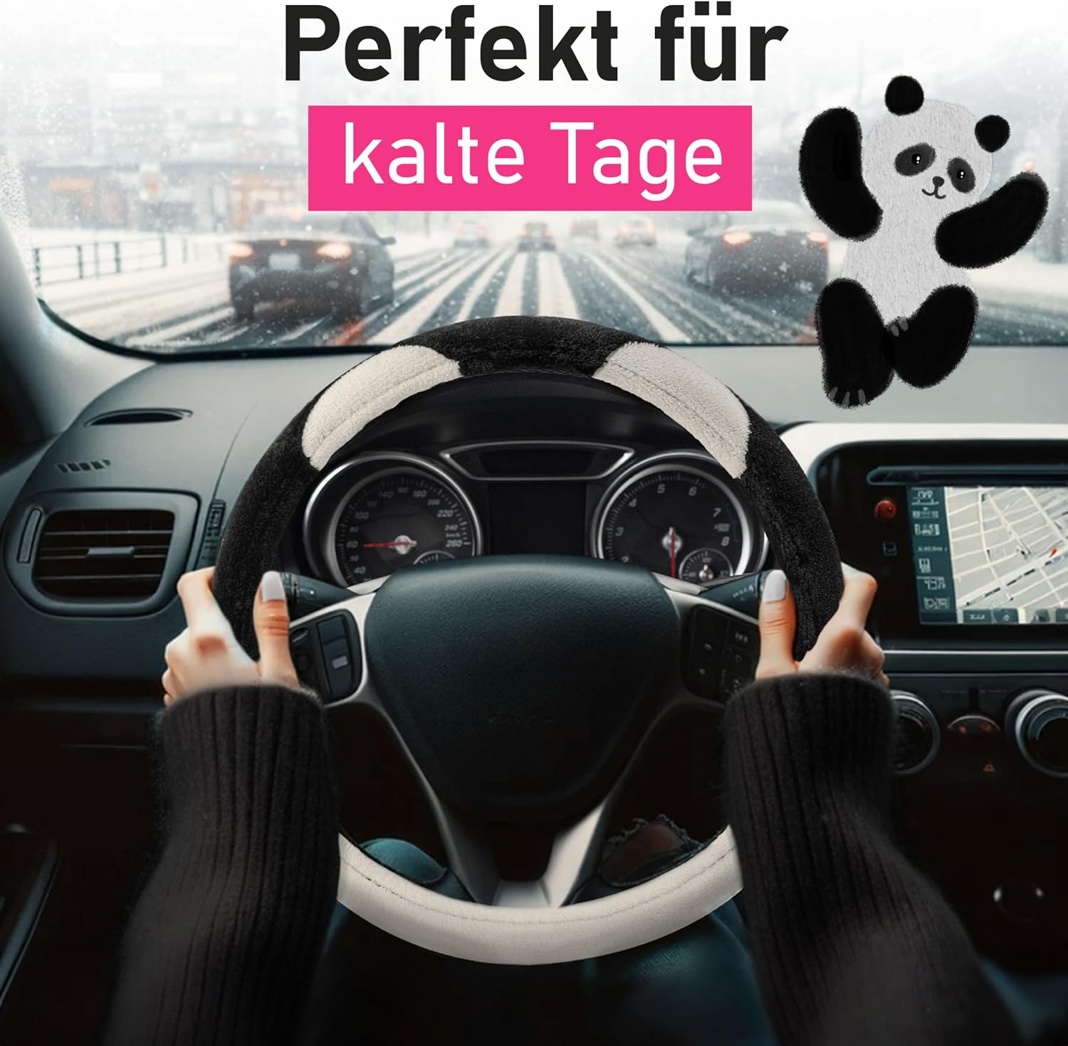 Detalle de Upgrade4cars Lenkradbezug Plüsch 37-39 cm