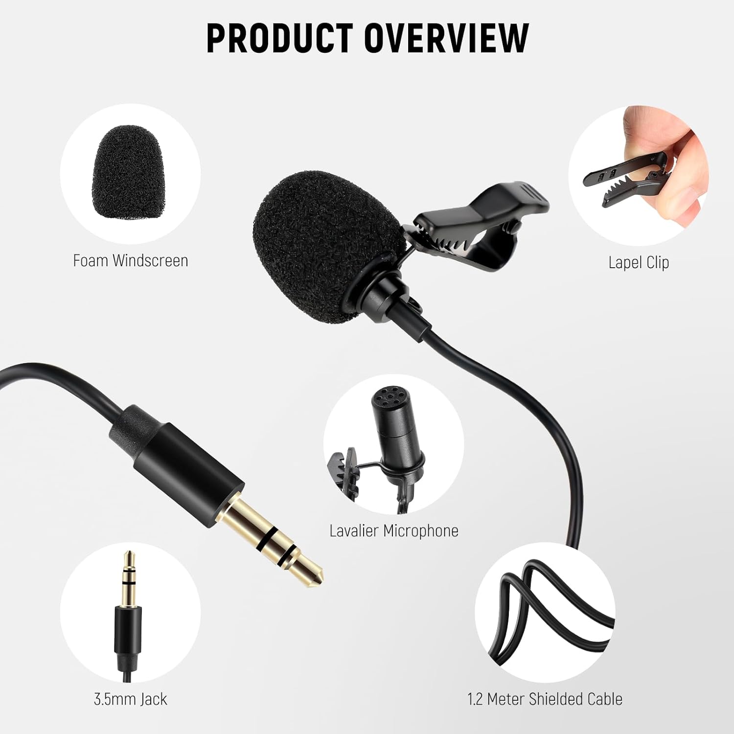 Thumbnail 6 de NEEWER 2er Pack kabelgebundene Lavalier-Mikrofone – omnidirektional, kompatibel mit DJI/Mic Sendern und Rode GO II