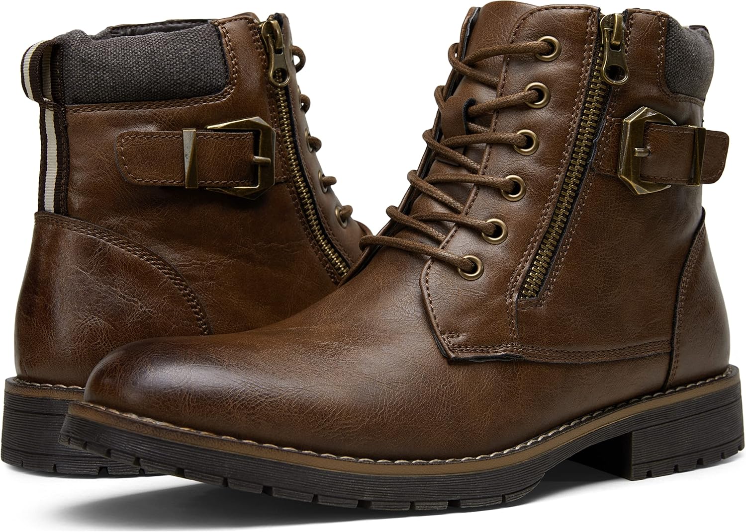 Thumbnail 5 de VOSTEY Men's Boots: Casual Motorcycle Combat Boots for Everyday Style