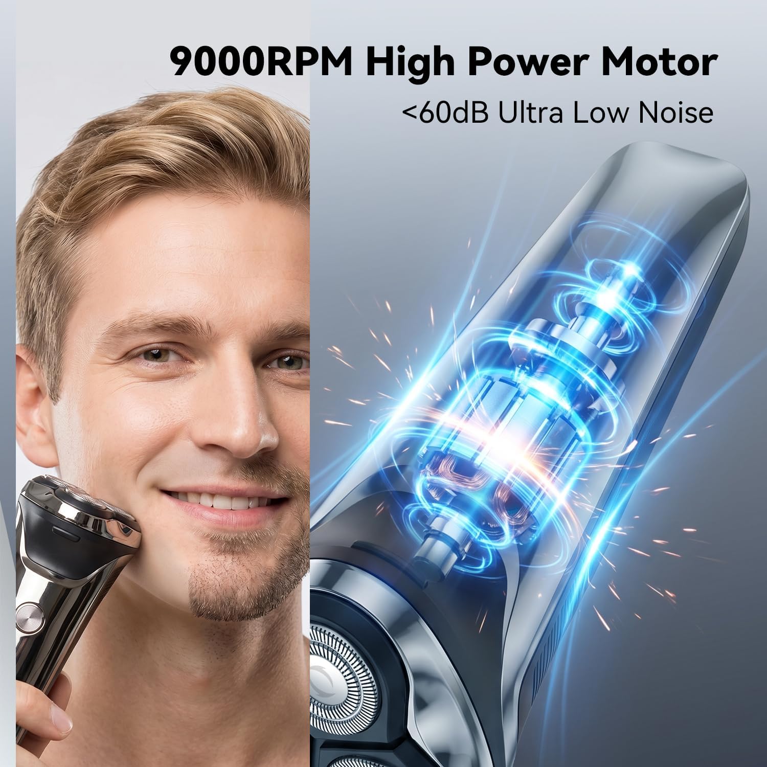 Detalle de Ordele Electric Razor for Men (2026 Upgraded) – Wet & Dry Shaver with USB-C Recharge, Pop-up Trimmer, and Travel Case (Gunmetal)