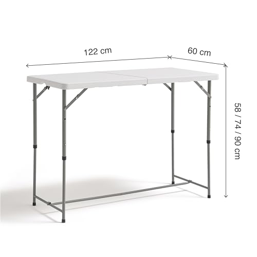 Detalle de KG KITGARDEN Mesa Plegable Portátil Multifuncional 122x60cm – Blanco