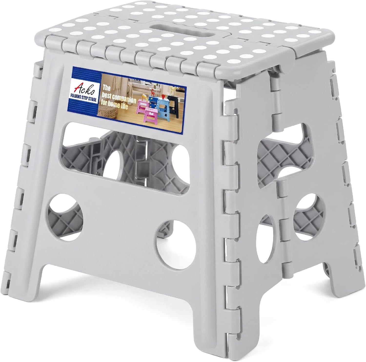 Detalle de ACKO Folding Step Stool 13" foldable plastic step stool 🪜