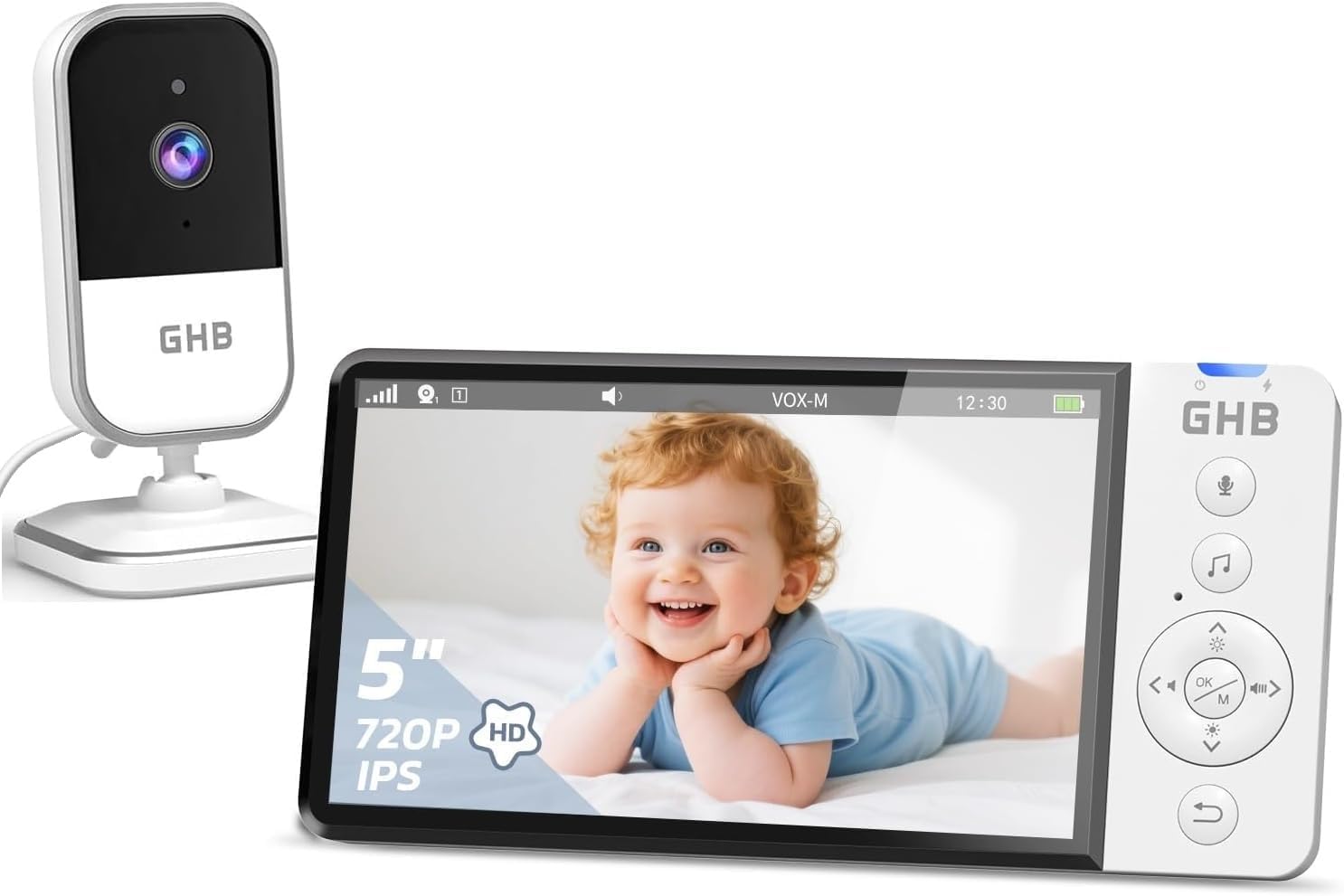 Detalle de GHB Baby Monitor 5" 720P HD with night vision