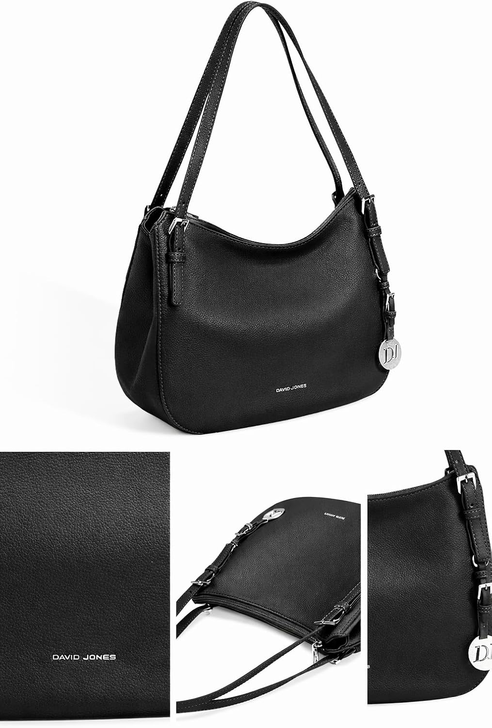 Detalle de David Jones sac à main porté épaule hobo en simili cuir PU, taille moyenne