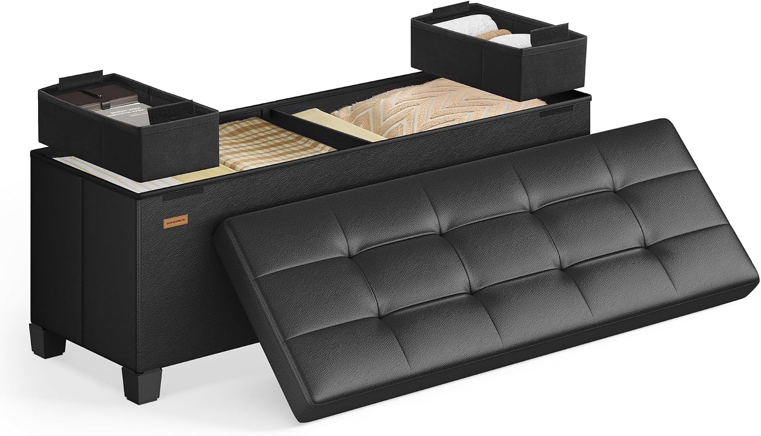 Detalle de SONGMICS Storage Ottoman Bench, 43.3 Inches