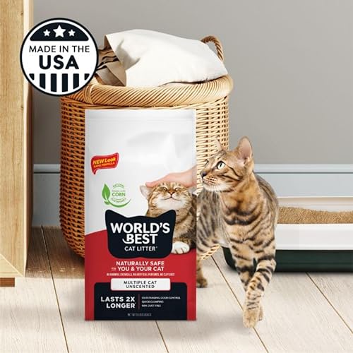 Detalle de World's Best Cat Litter, Multiple Cat, Unscented, Odor Control, 15 lb Bag