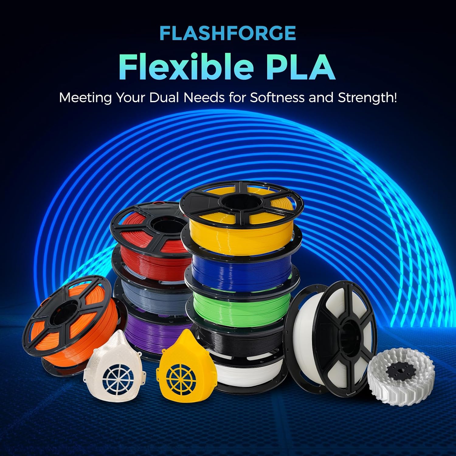 Thumbnail 1 de Flashforge Filamento flexible para impresora 3D, 1 kg 🌱