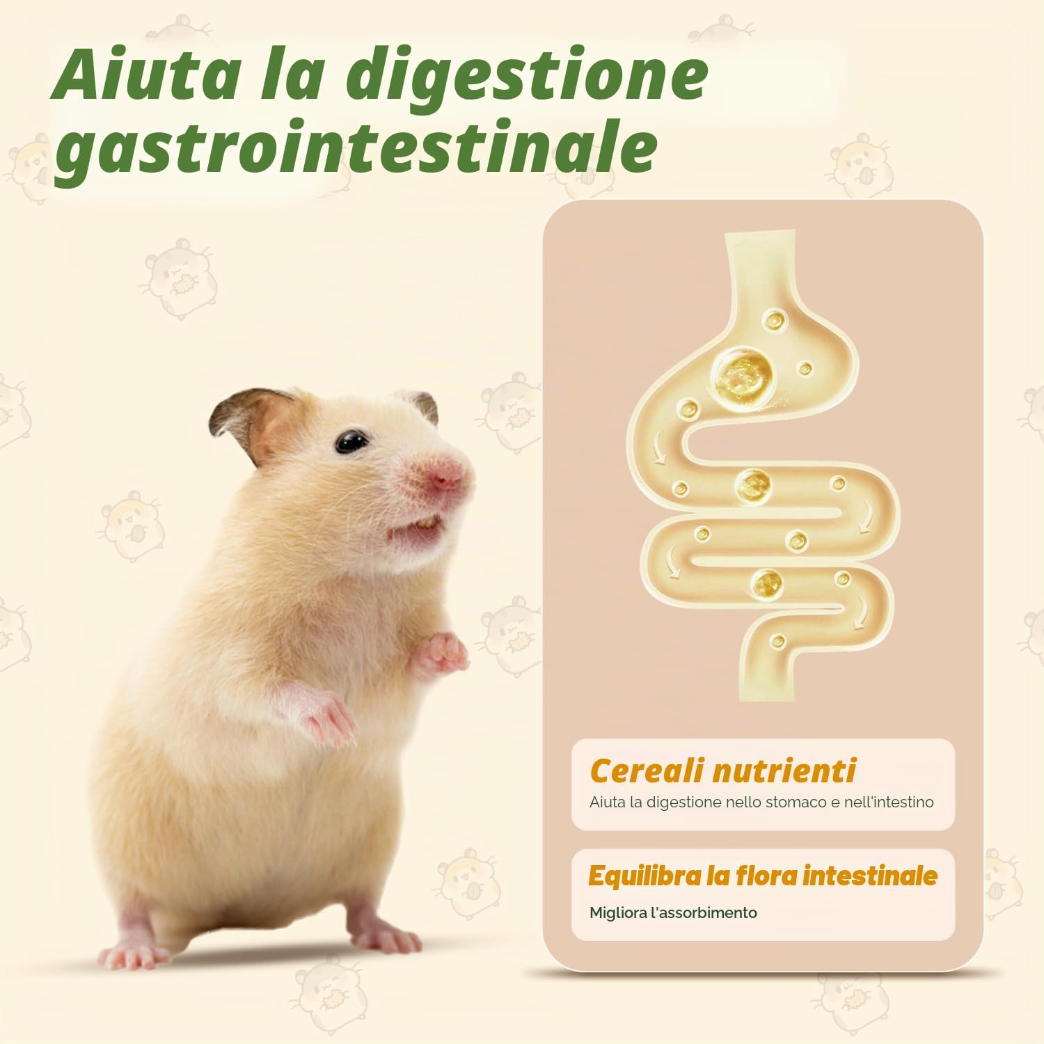 Detalle de Nobleza Mangime per Criceti e Gerbilli 500 g, alimento completo in sacchetto con cereali e fibre