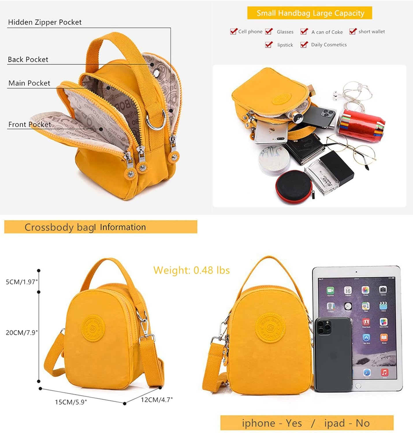 Thumbnail 2 de OPXTO Small Women’s Crossbody Phone Purse with Adjustable Strap (Nylon Oxford)