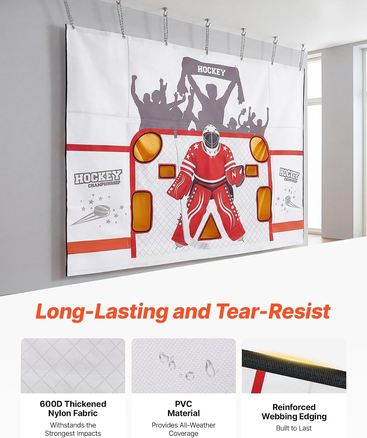 Detalle de VEVOR Hockey Shooting Tarp, 7-hole target