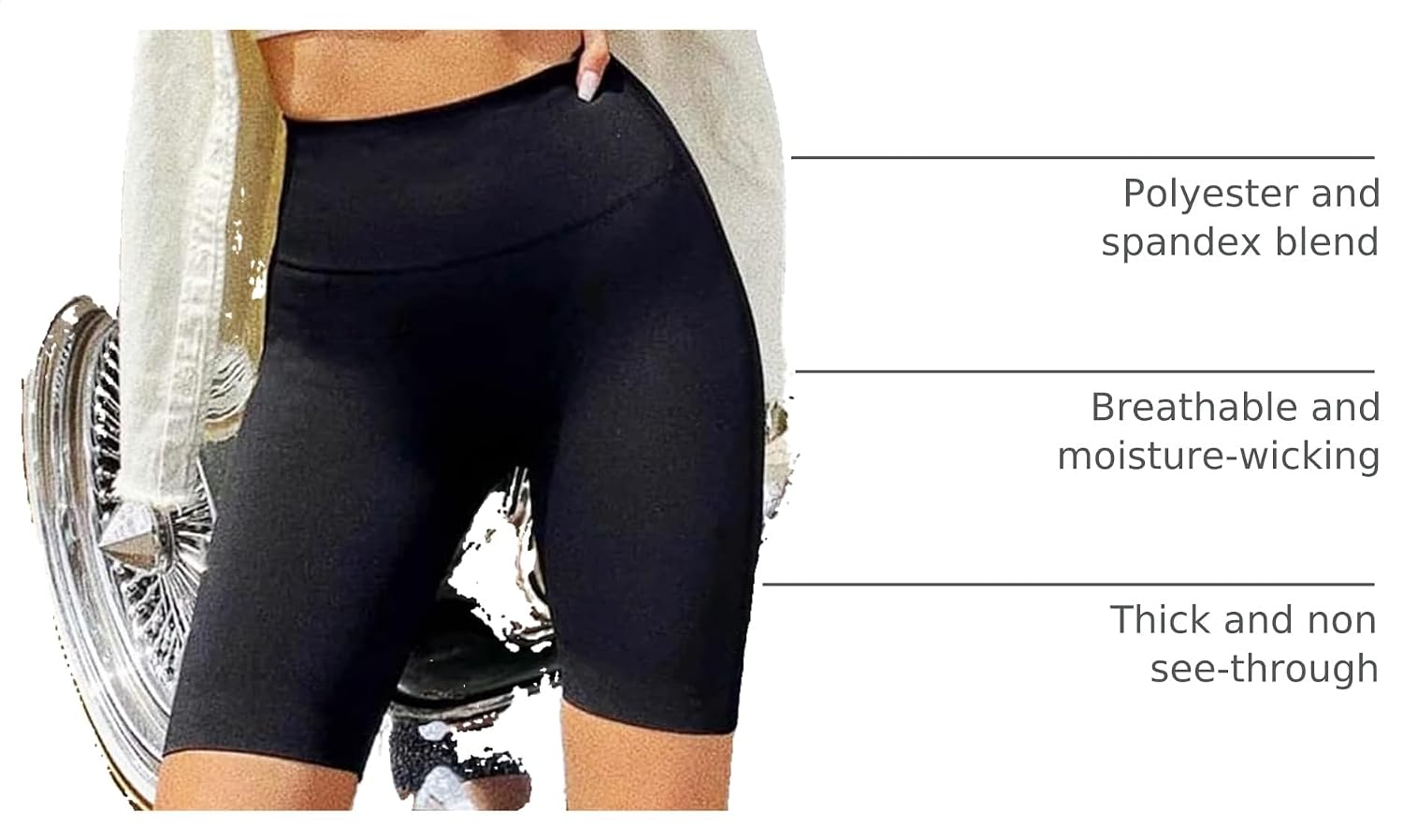 Detalle de SYRINX 3 Pack Biker Shorts 8" High Waist