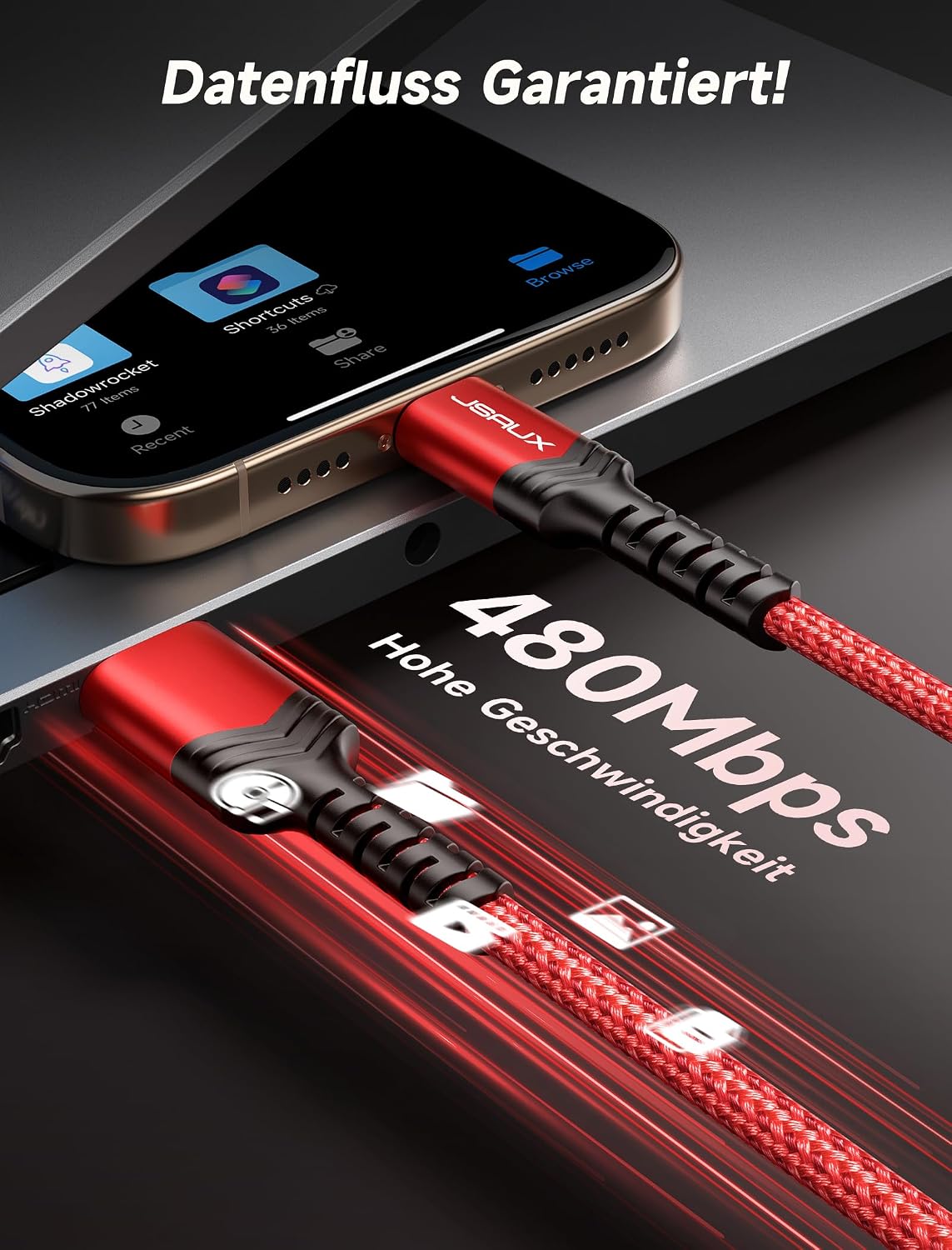 Thumbnail 5 de JSAUX USB C Kabel 3.1A 2×2 m Schnellladekabel