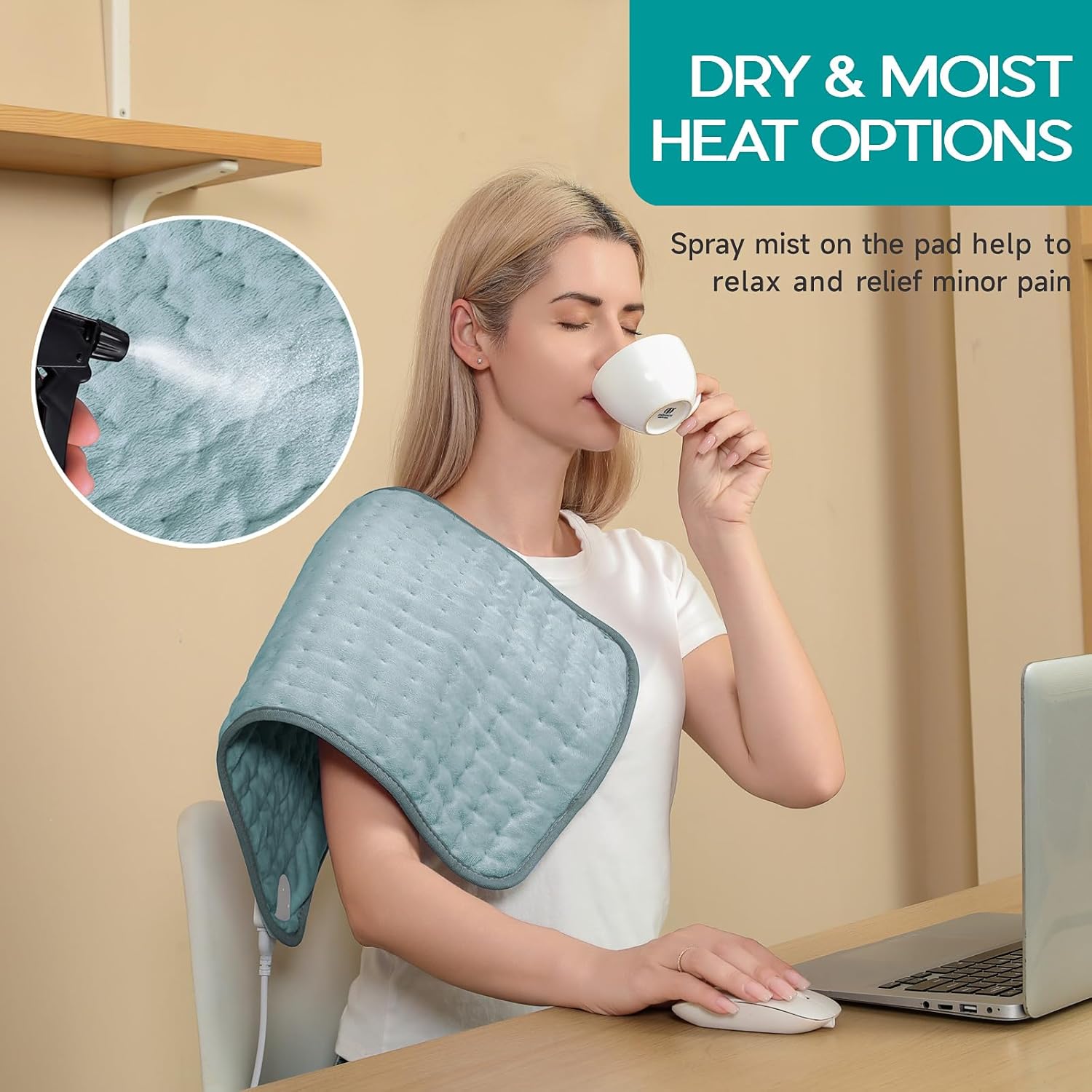 Thumbnail 4 de Heating Pad for Period Cramps 6-Setting Heat ✅🩹