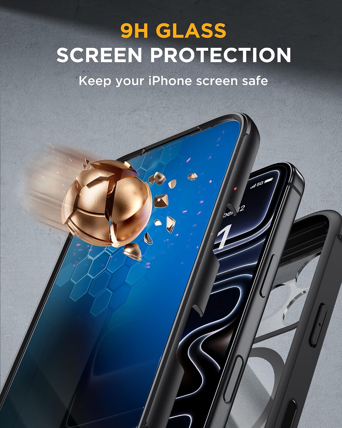 Detalle 1 de Miracase iPhone 18 Pro Max Case with Privacy Screen Protector, MagSafe