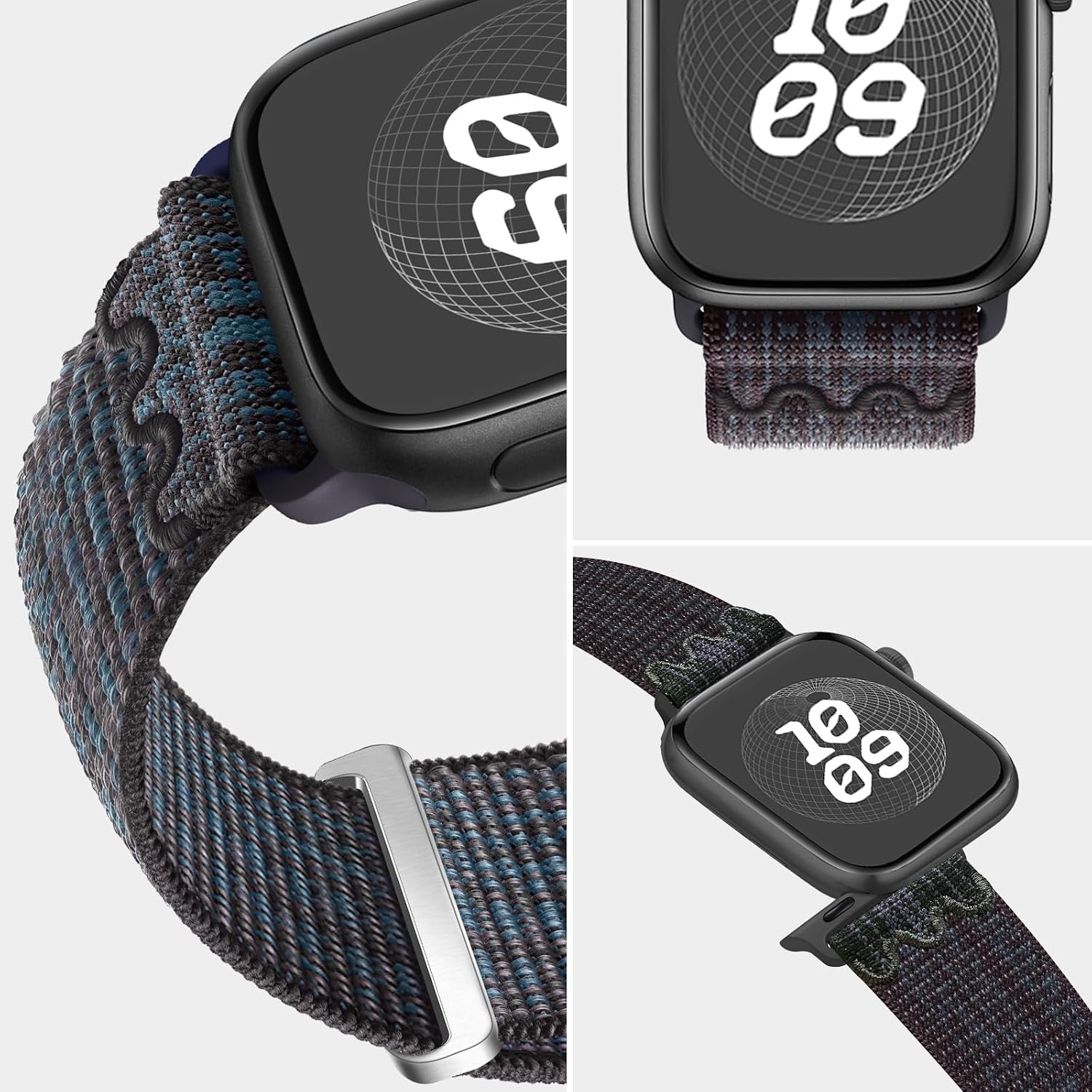 Detalle de GZ GZHISY Sport Loop Nylon Band for Apple Watch (38mm–49mm, Ultra 2, Series 9/8/7/6 SE/5/4/3/2/1)