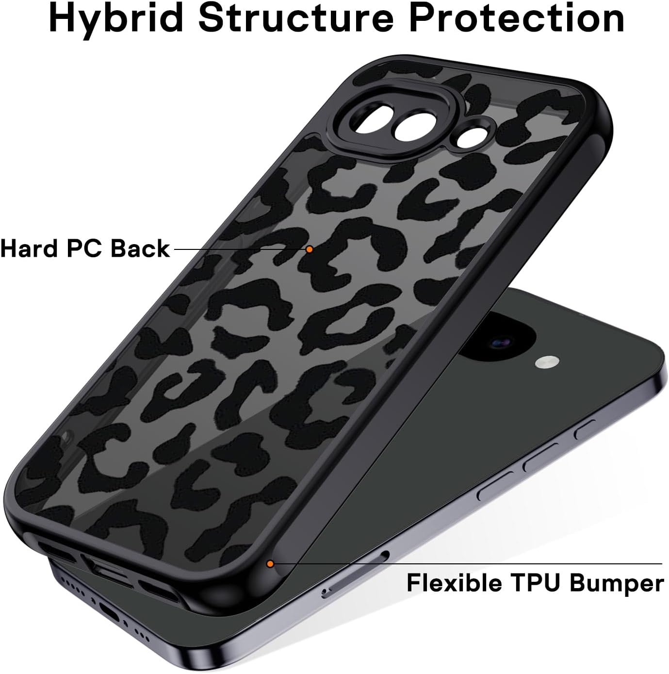 Thumbnail 1 de XTCASE Coque pour Google Pixel 10a – Le motif léopard translucide en PC dur et TPU antichoc