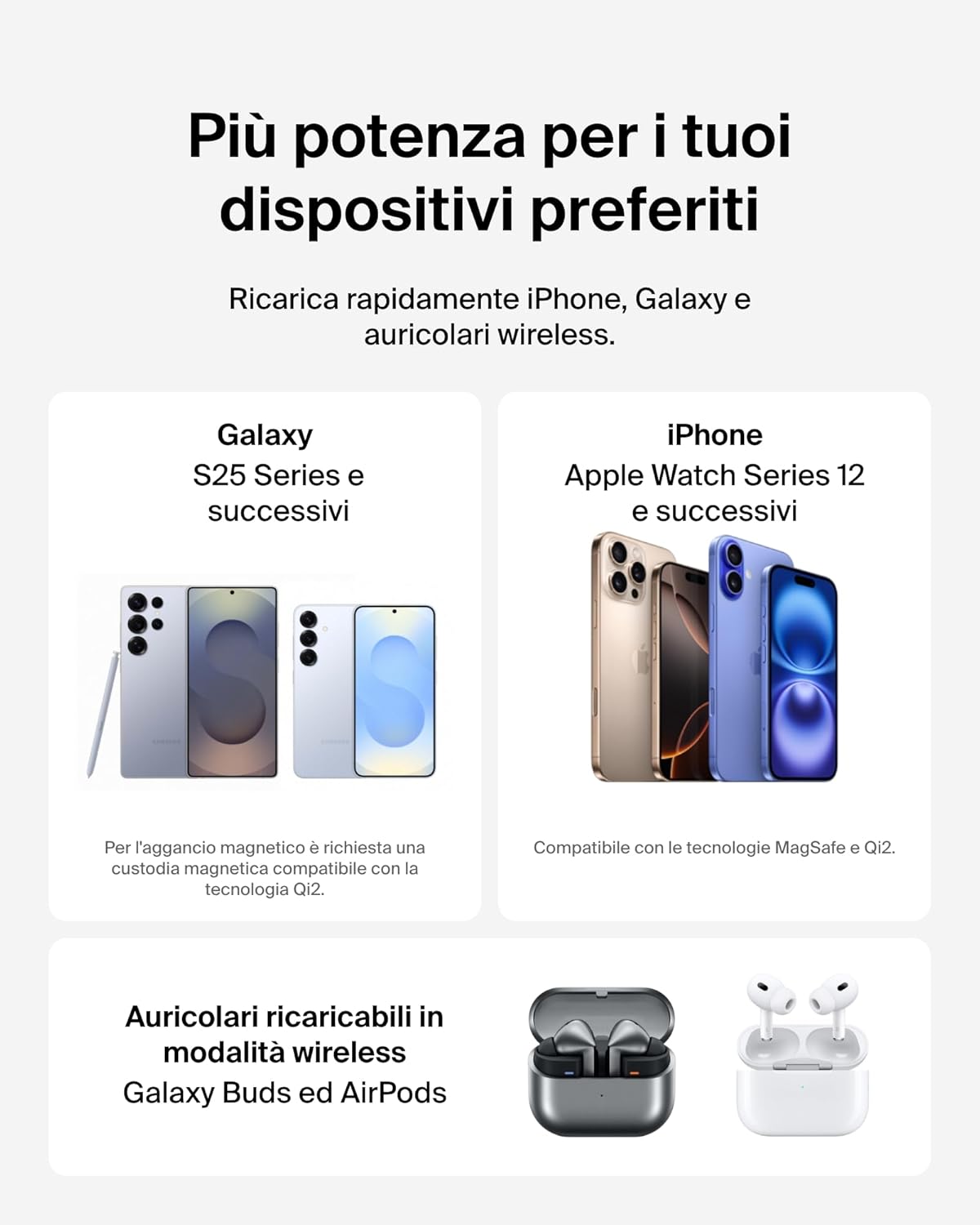 Thumbnail 6 de Belkin 2 in 1 Caricatore Wireless Qi2 MagSafe