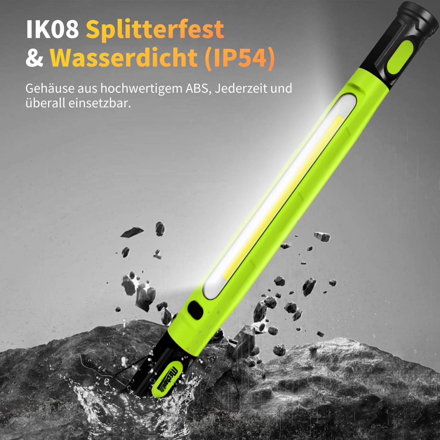 Thumbnail 4 de Magnetisches Arbeitslicht mit Akku: 3.000 lm, 3 Farbtemperaturen, USB‑C Schnellladung und Magnet/Werkstatthaken (grün)