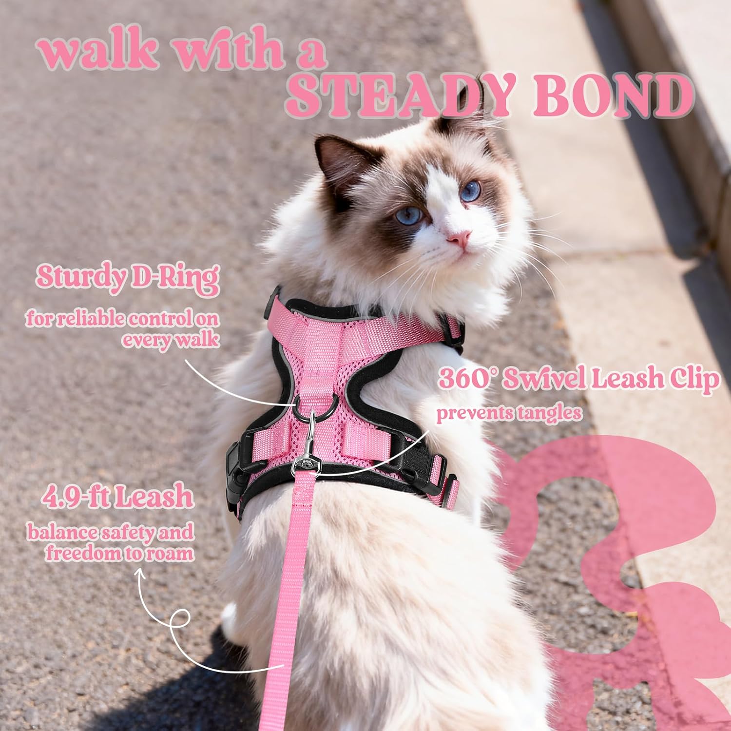 Detalle 1 de rabbitgoo Cat Harness and Lead Set for XS