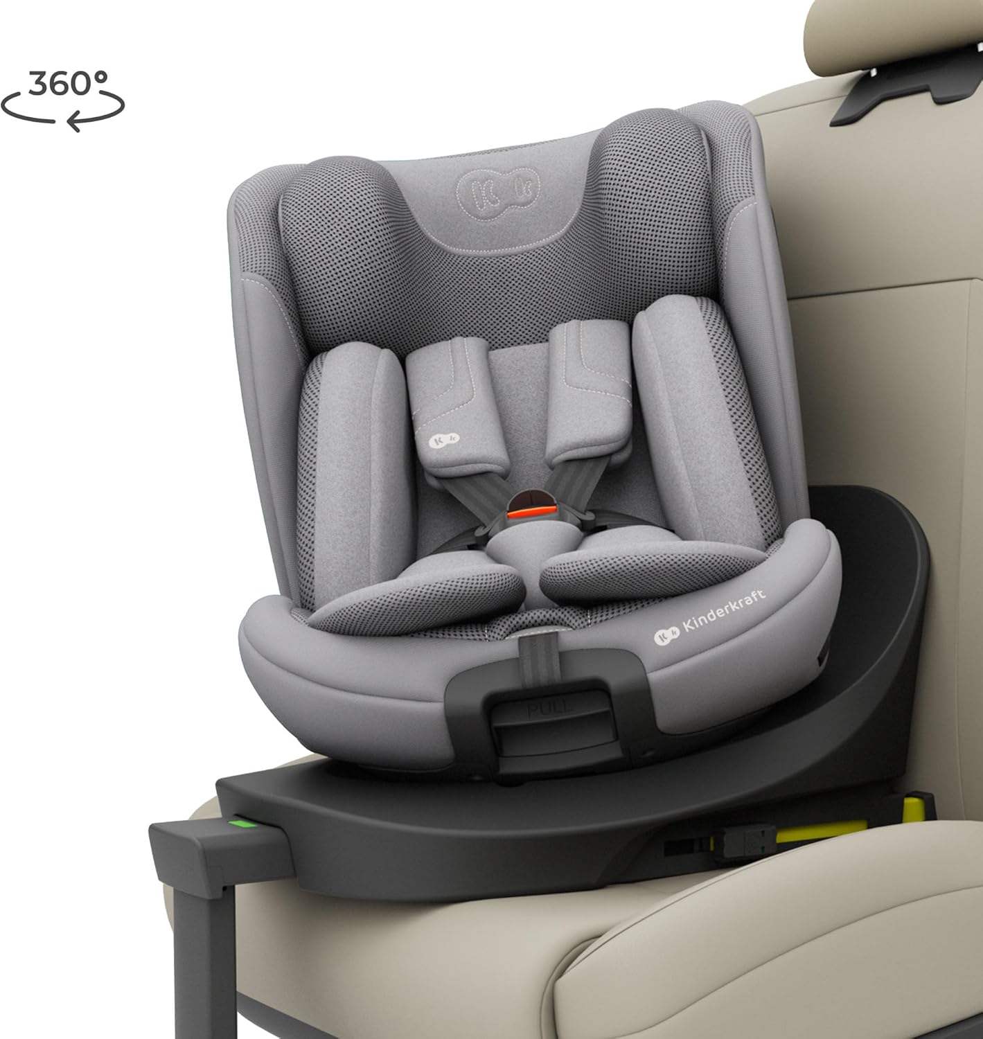 Detalle de Kinderkraft i-360 2 PRO — Siège auto 4 en 1, de 0 à 36 kg, ISOFIX, Gris