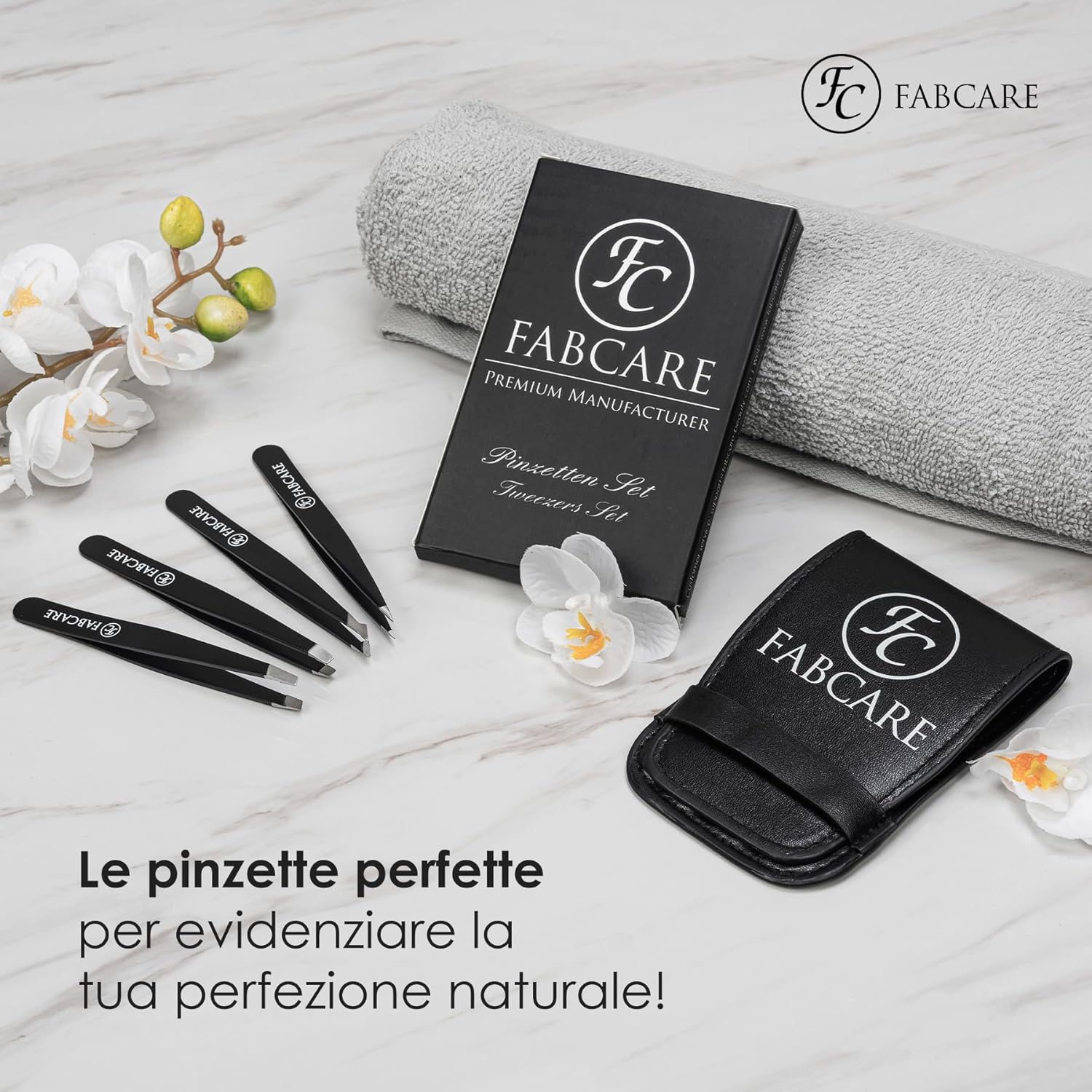 Thumbnail 6 de FABCARE Set di Pinzette per sopracciglia con astuccio e spazzola (5 pezzi) – punte migliorate