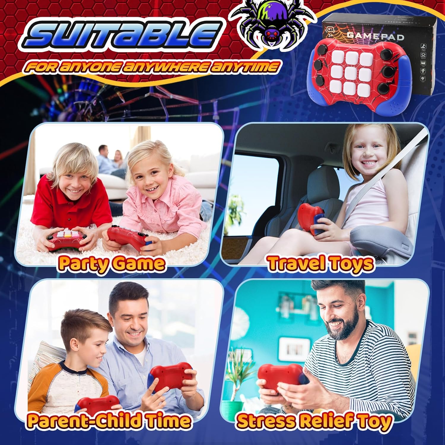 Thumbnail 4 de Spider Push Pop Fidget Toy for Ages 6–9